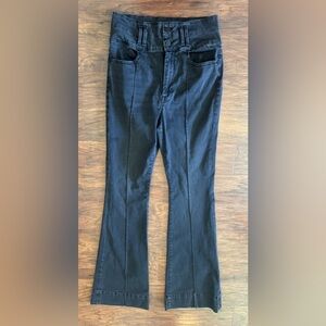 FRAME LE CATROUX CENTER SEAM HIGH WAIST FLARE JEANS KERRY WASH STRETCH SIZE 30